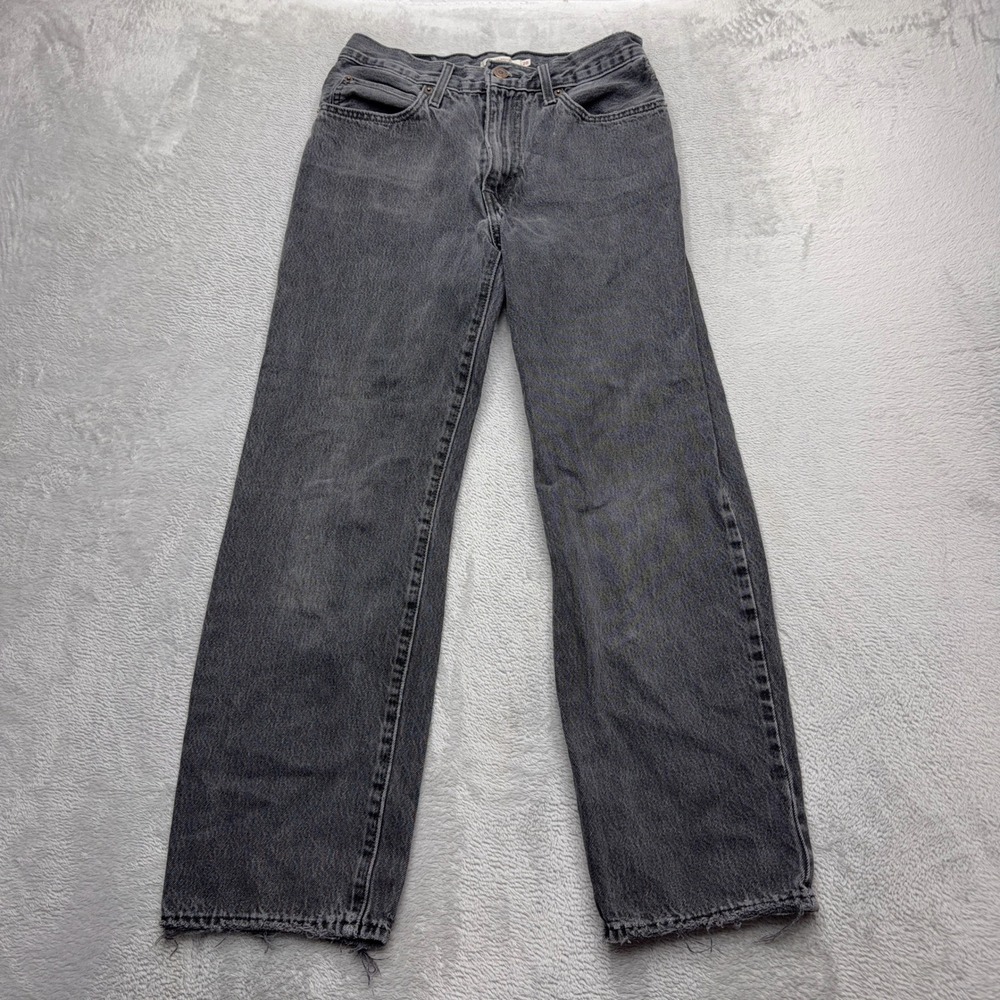 Levis Jeans Womens 28 Black 94 Baggy High Rise Raw Hem Washed Denim Pants